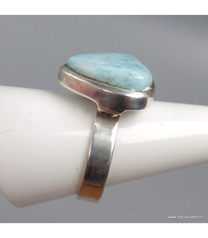 Bague Larimar homme femme argent 925 taille 59, pierre naturelle
