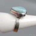Bague triangulaire en LARIMAR T 59 - Bagues pierres naturelles