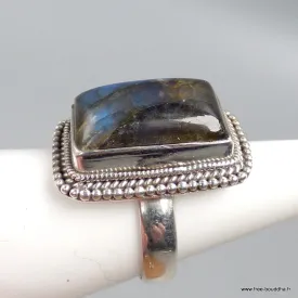 Bague argent Labradorite bleue T 55 - Bijoux en Labradorite Bleue