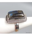 Labradorite bleue bague argent 925 T55, pierre naturelle certifiée