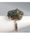Bague Moldavite brute authentique certifiée, république Tchèque