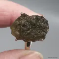 Moldavite bague asymétrique T 59 - Bagues pierres naturelles
