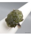 Bague Moldavite brute authentique certifiée, république Tchèque