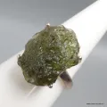 Moldavite bague asymétrique T 59 - Bagues pierres naturelles