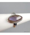 Labradorite pourpre bague marquise argent 925 T55, pierre naturelle.