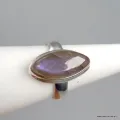 Bague Labradorite violette forme marquise T 55 - Bijoux en Labradorite
