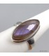 Labradorite pourpre bague marquise argent 925 T55, pierre naturelle.