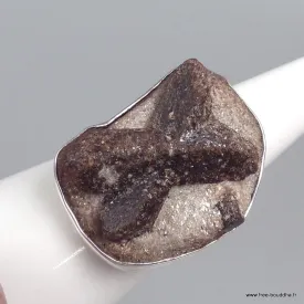 Bague Staurolite contours cuivrés taille 52 - Bijoux en Staurolite