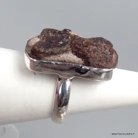 Bague Staurolite contours cuivrés taille 52 - Bijoux en Staurolite