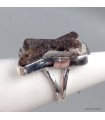 Bague Staurolite pierre rare Russie argent 925 taille 54