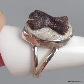 Bague Staurolite anneau double taille 65/66 - Bijoux en Staurolite