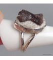 Bague Staurolite anneau double en argent 925 taille 65/66