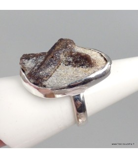 Bague Staurolite naturelle Russie argent massif 925 T55