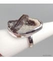 Bague Staurolite naturelle Russie argent massif 925 T55
