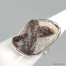 Bague Staurolite taille 55 argent 925 - Bijoux en Staurolite