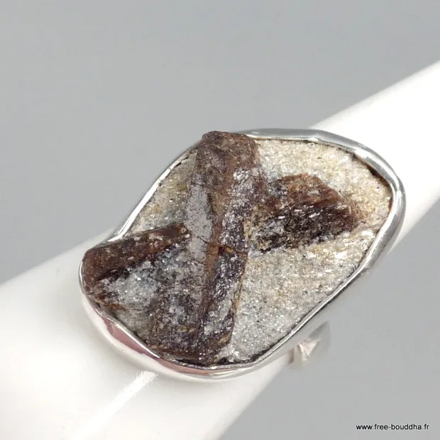 Bague Staurolite taille 55 argent 925 - Bijoux en Staurolite