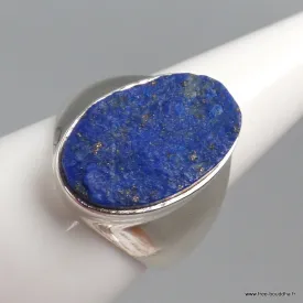 Chevalière homme femme Lapis Lazuli brut taille 59 - Bagues pierres naturelles