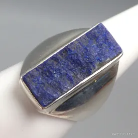Chevalière homme femme Lapis Lazuli brut taille 57 - Bagues pierres naturelles