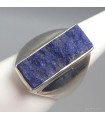 Bague Lapis Lazuli véritable en argent 925 taille 57