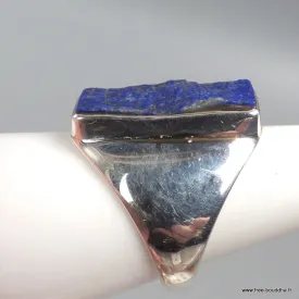 Chevalière homme femme Lapis Lazuli brut taille 57 - Bagues pierres naturelles