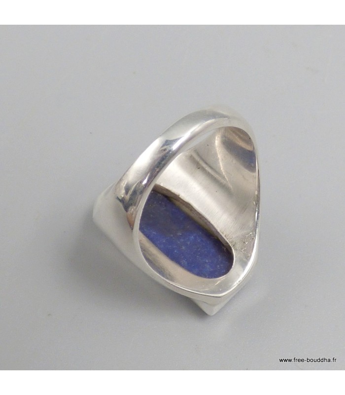 Bague Lapis Lazuli véritable en argent 925 taille 57
