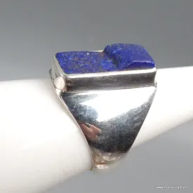 Bague Chevalière homme femme Lapis Lazuli brut taille 53 - Bagues pierres naturelles