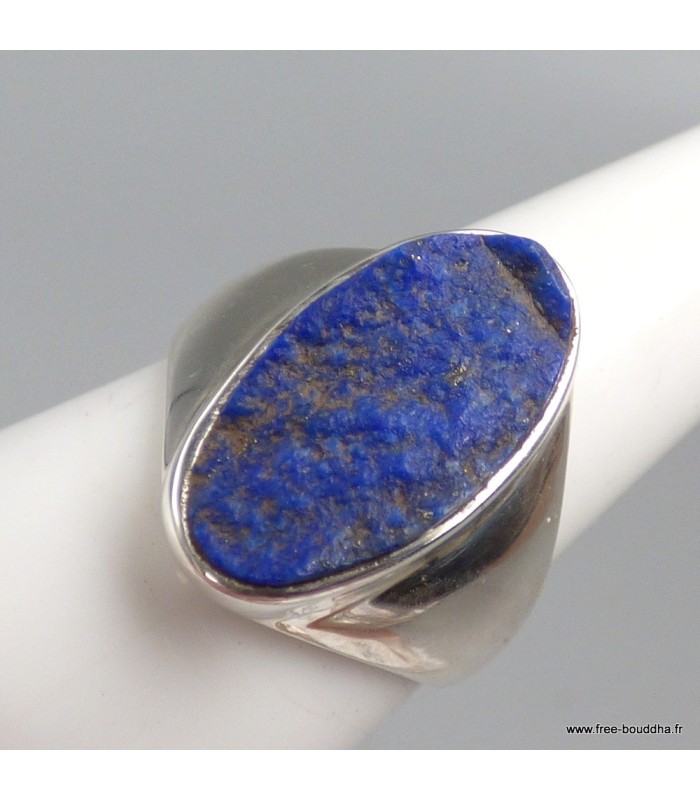 Chevalière Lapis lazuli authentique bague taille 56 argent 925