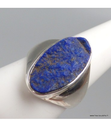 Chevalière Lapis lazuli authentique bague taille 56 argent 925