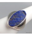 Chevalière Lapis lazuli authentique bague taille 56 argent 925