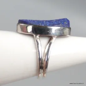 Bague Lapis Lazuli brut 2 anneaux taille 55 - Bagues pierres naturelles