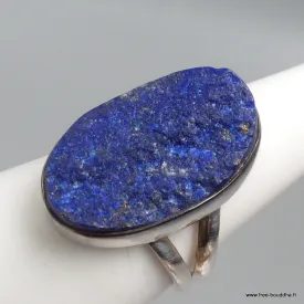 Bague Lapis Lazuli brut 2 anneaux taille 55 - Bagues pierres naturelles
