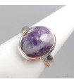 Bague Opale flamme violette et blanche pierre naturelle véritable
