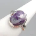 Bague Opale flamme violette et blanche taille 57 - Bijoux en Opales