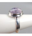Bague Opale flamme violette et blanche pierre naturelle véritable