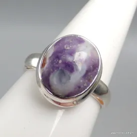 Bague Opale flamme violette et blanche taille 57 - Bijoux en Opales