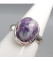 Bague Opale flamme violette et blanche pierre naturelle véritable