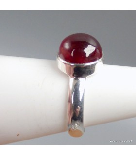 Bague Grenat Hessonite véritable pierre naturelle argent 925 T 53