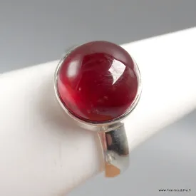 Bague Grenat Hessonite ronde Taille 53 - Bagues pierres naturelles