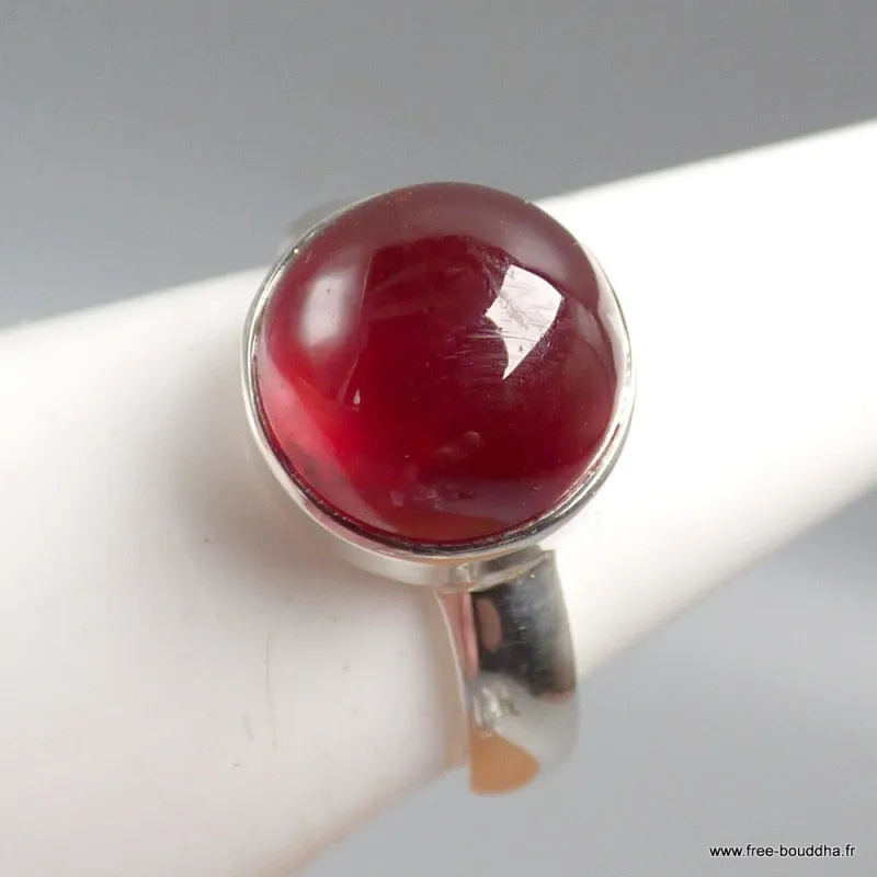 Bague Grenat Hessonite ronde Taille 53 - Bagues pierres naturelles