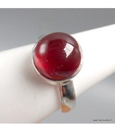Bague Grenat Hessonite véritable pierre naturelle argent 925 T 53