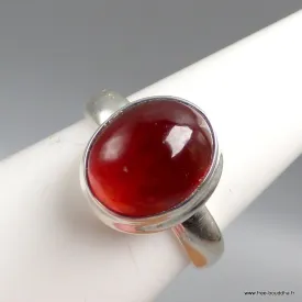 Petite bague Grenat Hessonite ovale taille 55 - Bagues pierres naturelles