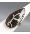 Bague Septarian noire goutte taille 58 en argent 925