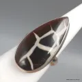 Bague goutte en Septarian noire Taille 58 - Bijoux en Septaria