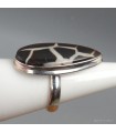 Bague Septarian noire goutte taille 58 en argent 925