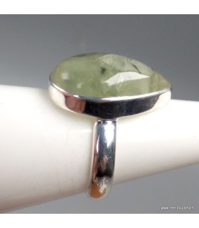 Bague Préhnite et Quartz Rutile argent 925 taille 55