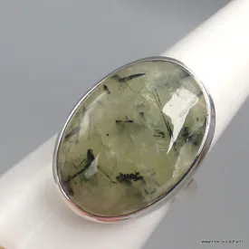 Bague en Préhnite et Quartz rutile taille 59 - Bagues pierres naturelles