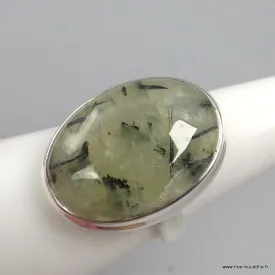 Bague en Préhnite et Quartz rutile taille 59 - Bagues pierres naturelles