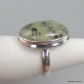 Bague en Préhnite et Quartz rutile taille 59 - Bagues pierres naturelles