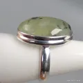 Bague ovale Préhnite et quartz rutile taille 59 - Bagues pierres naturelles
