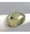 Bague Préhnite quartz rutile naturelle argent massif 925 T59